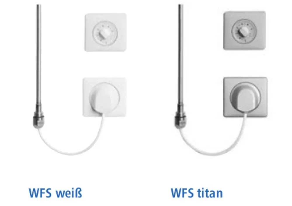 Kermi Badheizkörper Basic-E, weiß und titan, mit Elektroset und Regler.