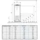 Wassertank mit schematischer Darstellung und Maßangaben. Produkt gehört zur Bosch-Gruppe. Enthält technische Details zu verschiedenen Speicherkapazitäten.