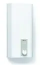 Weißer Durchlauferhitzer von Viessmann mit einem runden Einstellknopf und Temperaturanzeige, montiert an einer Wand.