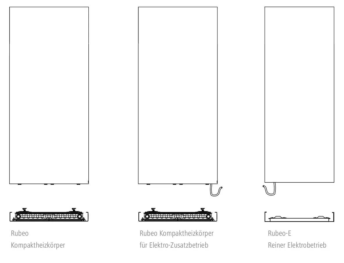Kermi Rubeo E Elektroheizkörper Schemazeichnung