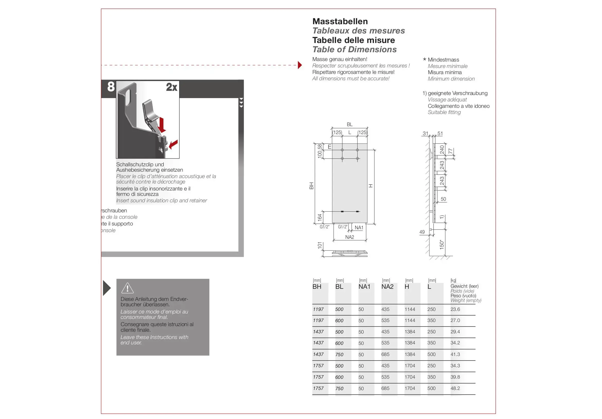 Kermi-Heizkörper mit Anschluss am Mittel- oder Seitenbereich, schematische Darstellung zur Montage mit Maßstab und technischen Details. Diagramm mit Abmessungen und Hinweis zur Verwendung.