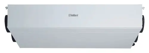 Weiße Wohnraumlueftungseinheit von Vaillant, hochwertig gestaltet, für effiziente Luftzirkulation in Innenräumen.