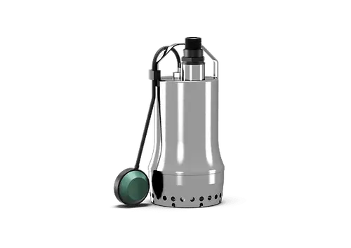 Tauchmotorpumpe von Wilo zur Förderung von Schmutzwasser, mit einem kompakten Gehäuse und einer Anordnung für eine sichere Handhabung.