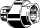 Viega Megapress-Einpressanschluss aus unlegiertem Stahl mit Zink-Nickel-Beschichtung, zur Verbindung von Rohren, im Filter- und Anschlussbereich sichtbar.