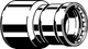 Viega Reduzierstück aus unlegiertem Stahl mit Zink-Nickel-Beschichtung, für Rohrverbindungen, rechteckig, mit typischen Gewindeformen.