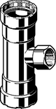 Viega G-T-Stück aus unlegiertem Stahl mit Zink-Nickel-Beschichtung, in einer rechteckigen Form, zum Verbindungszweck in Rohrleitungen.