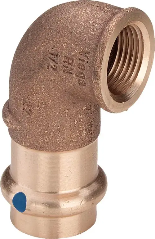Bronzene Rohrleitungstechnik-Bogen mit einer inneren Gewindeverbindung, geeignet für Sanpress LF Übergangsstücke.