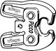 Gelenkzugbacke aus Stahl mit phosphatiertem Finish, geeignet für Montageanwendungen. Das Produkt wird von Viega angeboten und zeigt eine robuste Konstruktion.