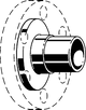 Viega Seapress-Bördel in runder Form, Metalloberfläche, geeignet für Rohrverbindungen, auf einem neutralen Hintergrund.