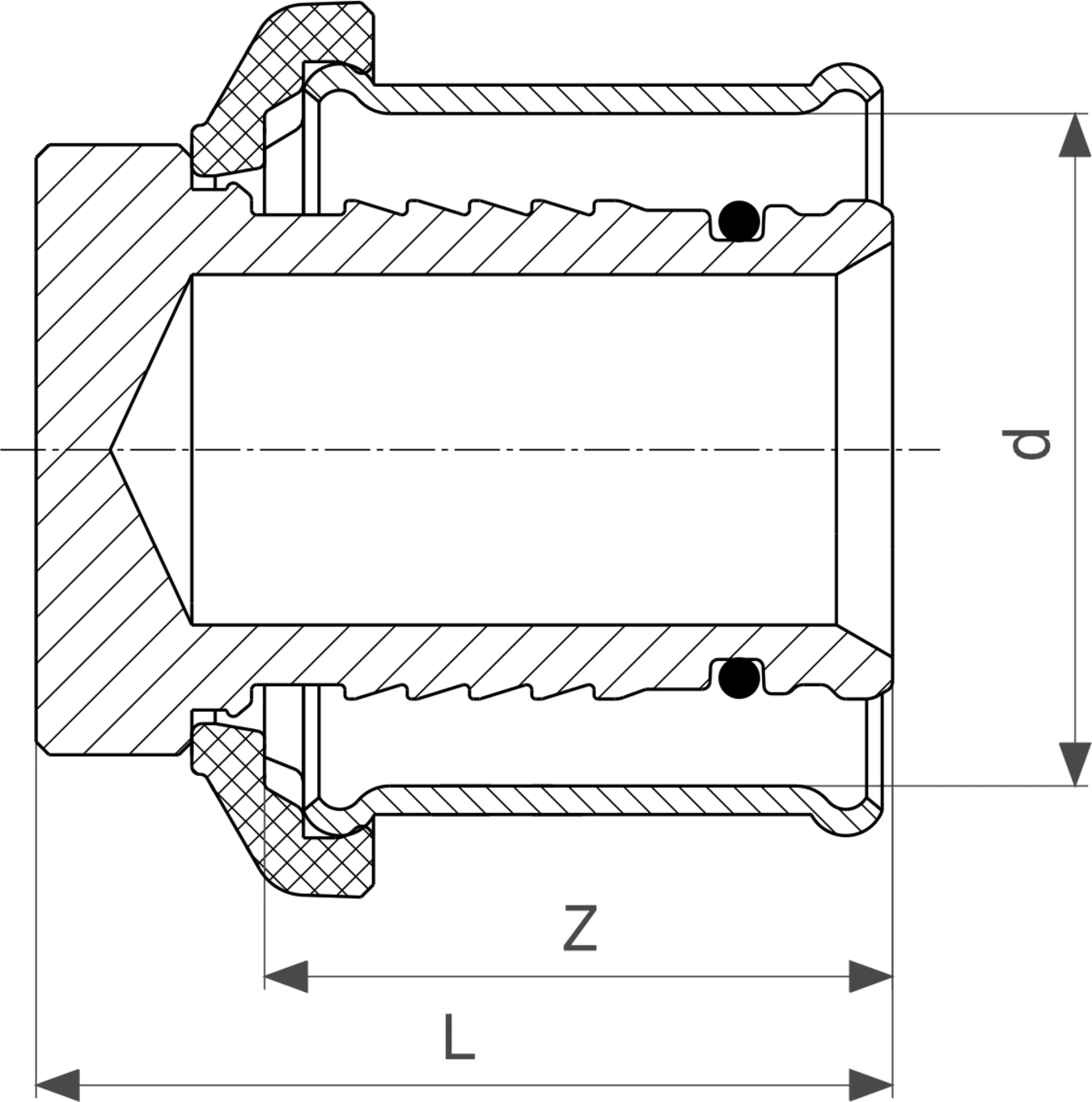 Viega Sanfix P-Stopfen in Rotguss, zylindrische Form mit einem Durchmesser von 16 mm, geeignet für Rohrverbindungen in Sanitärinstallationen.