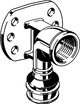 Wandscheibe aus Siliziumbronze, geformt von Viega, mit Anschlussstück und Gewinde, in schlichtem Design, für Rohrverbindungen in der Sanitärinstallation.