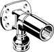 Wandscheibe aus Siliziumbronze mit Gewindeanschluss, zwei Befestigungslöchern, von Viega für Rohrinstallationen.