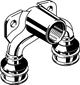 Raxofix-Doppelwandscheibe aus Siliziumbronze mit Gummi-Dichtung, präsentiert von Viega. Sichtbare Anschlussöffnung und deutlich erkennbare Oberflächenstruktur.