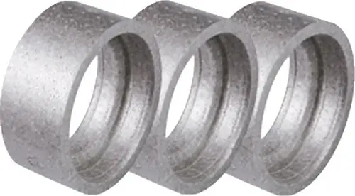 Drei runde Steckverbinder aus Metall mit glatter Oberfläche, geeignet für wohnungstechnische Anwendungen, produziert von Bosch.