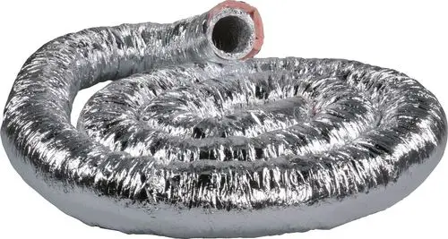 Flexibles Lüftungsrohr mit metalldämmender Oberfläche, spiralförmig gewickelt. Für den Einsatz in Verbindung mit Bosch Warmwasserwärmepumpen geeignet.