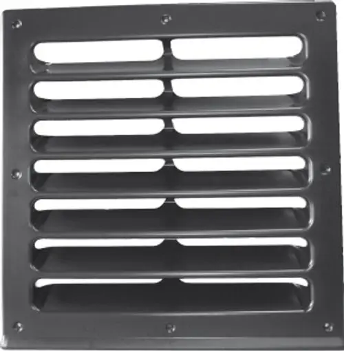 Regenschutzgitter zur Verwendung in Luftkanälen, Hersteller Bosch. Das Gitter hat horizontale Lamellen zur Luftstromregulierung und ist in einem schlichten Design gehalten.