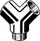 Doppelanschlussstück aus Messing mit verchromter Oberfläche, präsentiert von Viega, mit zwei Anschlüssen und einem stabilen Design für Rohrverbindungen.