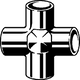 Kreuzstück aus Rotguss in standardisiertem Design. Produkte von Viega sind für ihre Qualität bekannt und werden häufig in der Sanitär- und Heizungsinstallation eingesetzt.