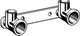 Montageeinheit aus rotem Messing und verzinktem Stahl, mit einer Verbindung für Rohrdurchmesser, hergestellt von Viega.