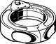 Viega Pressring aus Kupfer und Rotguss, mit phosphatiertem Stahl, in rechteckigem Design. Geeignet für Verbindungen mit einem Durchmesser von 64,0 mm.