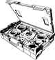 Viega Pressringset mit mehreren Ringen und Schrauben zur Verbindung von Rohren, in einem stabilen Aufbewahrungskoffer. Geeignet für unterschiedliche Rohrdurchmesser.