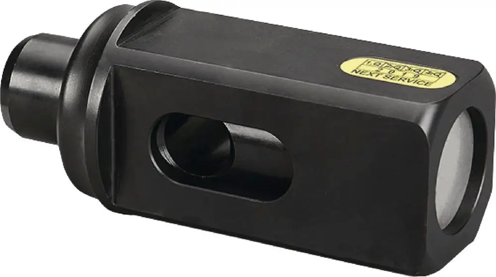 Ein Presswerkzeug in Schwarz mit zwei Öffnungen und einer Markierung. Das Produkt scheint von Viega zu stammen und wird für spezifische Anwendungen genutzt.