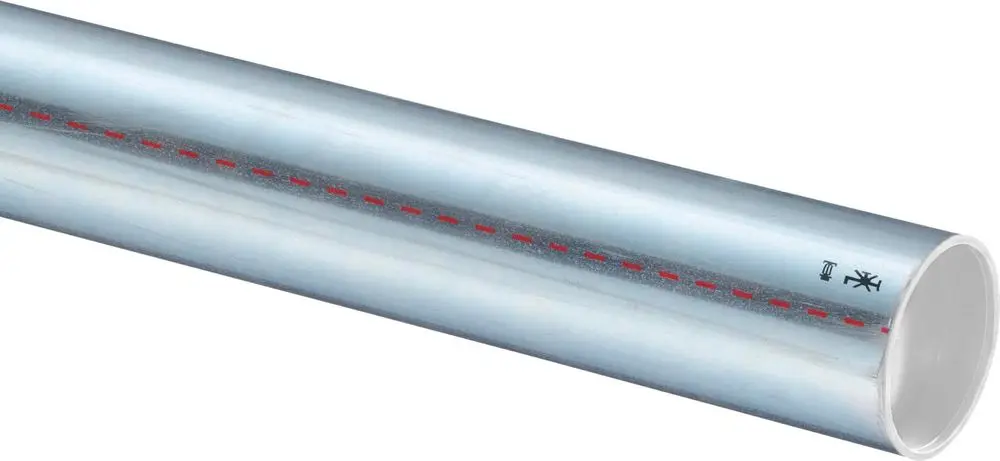Stahlrohr mit verzinkter Oberfläche, erhältlich in verschiedenen Längen und Durchmessern. Produkt von Viega, geeignet für Rohrleitungssysteme und Bauanwendungen.