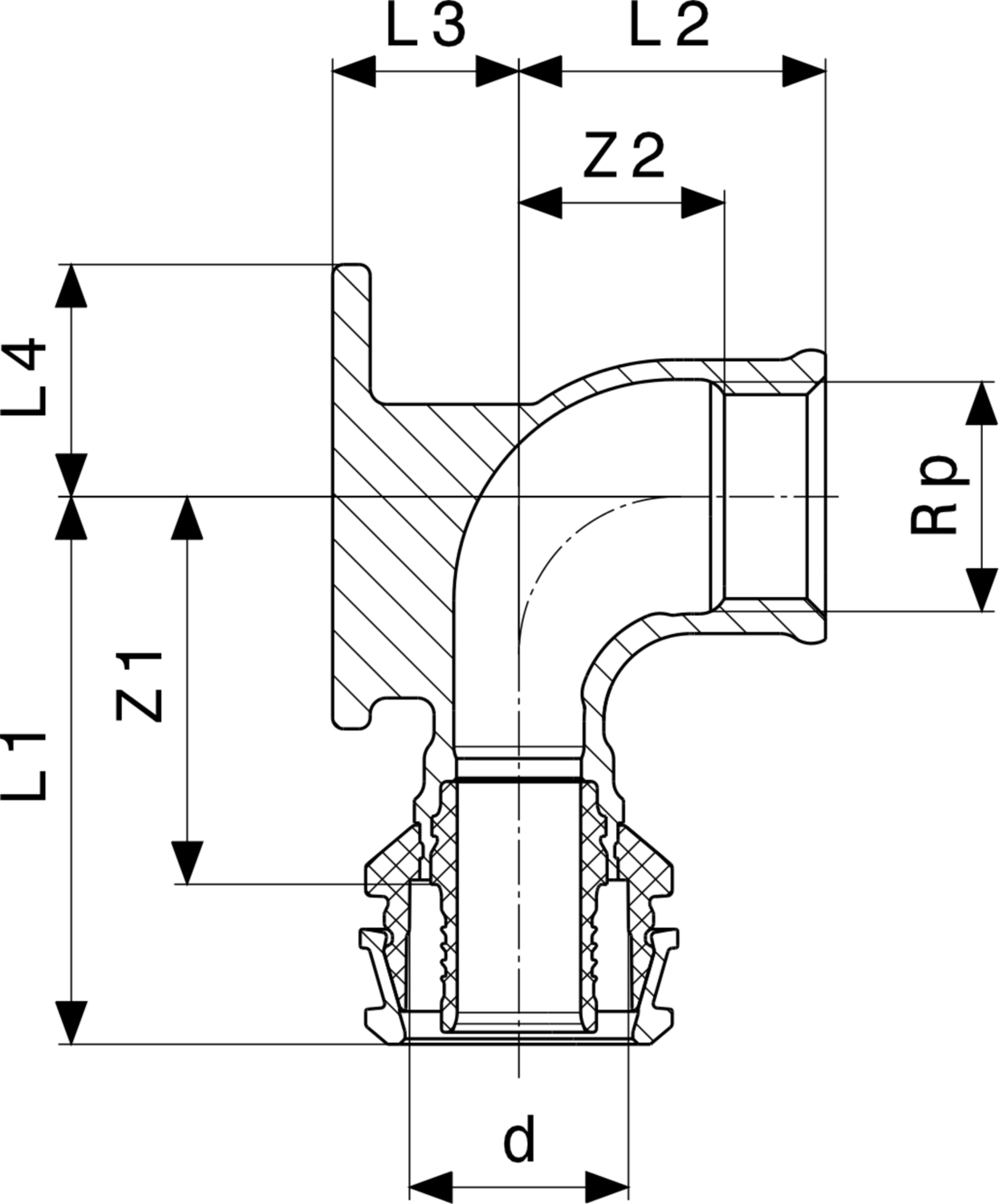 Wandscheibe aus Siliziumbronze mit Anschlussgewinde, gefertigt von Viega. Das Produkt ist robust und für Installationen geeignet.