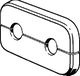 Zwei schwarze Doppelrosetten zur Abdeckung von Bohrlöchern, hergestellt von Viega, in rechteckiger Form und platzsparendem Design.