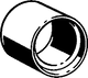 Gummipuffer in runder Form, angepasst zur Geräuschdämpfung, mit viega Logo. Der Schallschlucker ist schwarz und hat eine glatte Außenseite.