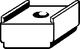 Distanzstück von Viega, rechteckige Form. Sichtbare vertiefte Kanten und eine glatte Oberfläche in neutraler Farbe. Ideal für Anwendungen in der Sanitärtechnik.