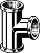 Messing-T-Stück von Viega mit verchromter Oberfläche. Drei Anschlüsse, geeignet für verschiedene Rohrsysteme. Klare Formen und funktionale Gestaltung.