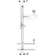 Geberit Element für Waschtisch, kombiniert mit einer Standarmatur. Sichtbare Maße und technische Details im Diagramm dargestellt.