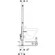 Geberit Duofix Element für Bidet, seitliche Ansicht mit Maßlinien und Beschriftungen für Installation und Anpassung, sichtbar in einfacher Darstellung.