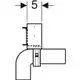 Geberit Duofix Traversenelement zur Montage einer Standarmatur, Küchenspüle; schematische Darstellung mit Maßangabe von 5 mm.