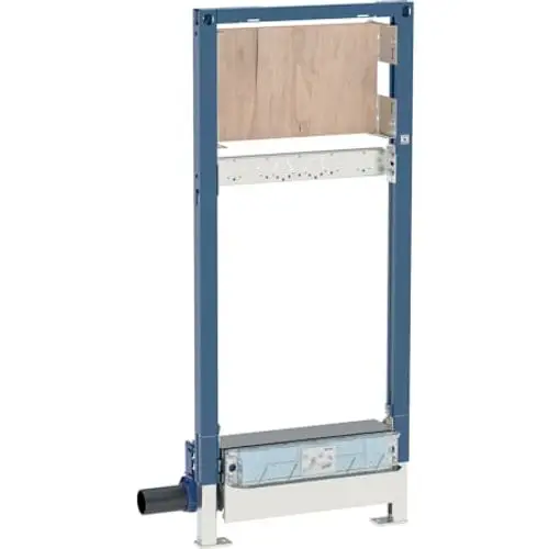 Geberit Duofix Element für Dusche, bestehend aus einem stabilen Rahmen mit Wandablauf und Platz für Unterputz-Wandarmatur, zur Installation in Trockenbau- oder Estrichsystemen.