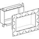 Duofix Element von Geberit für Nischenablagebox, bestehend aus zwei Teilen mit Montagehalterungen. Geeignet für die Verfliesung.