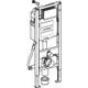 Geberit Duofix Element für Wand-WC, montiert in vertikaler Ausführung mit Sigma UP-Spülkasten und unterschiedlichen Anschlussmöglichkeiten.