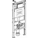 Geberit Wandmontageelement für WC, bestehend aus Rahmen und Sigma UP-Spülkasten, für die Installation in Badezimmern. Enthält Anschlüsse für Wasser und Abwasser.