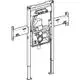 Geberit Element zur Wandmontage, gezeigt in technischer Draufsicht, mit integrierter Mechanik und Anbauteilen für Geberit Produkte.