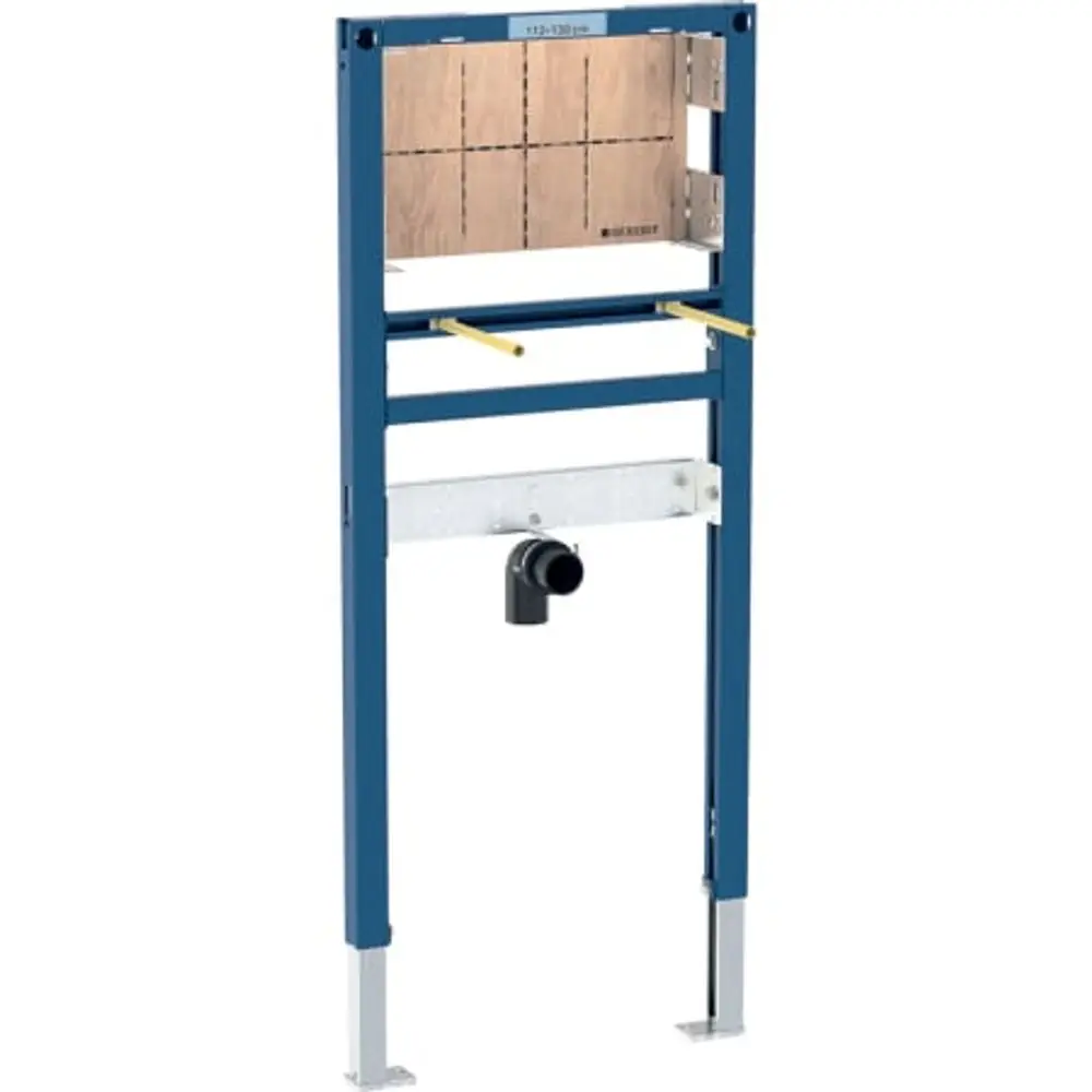 Duofix-Element von Geberit für Waschtischmontage. Zweiteiliges System mit Rohranschluss und Befestigungselementen, geeignet für Wandarmaturen.