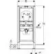 Geberit Duofix Element für Urinal mit Montageanleitung, technischen Zeichnungen und Maßangaben, zur Installation in sanitärtechnischen Anwendungen.