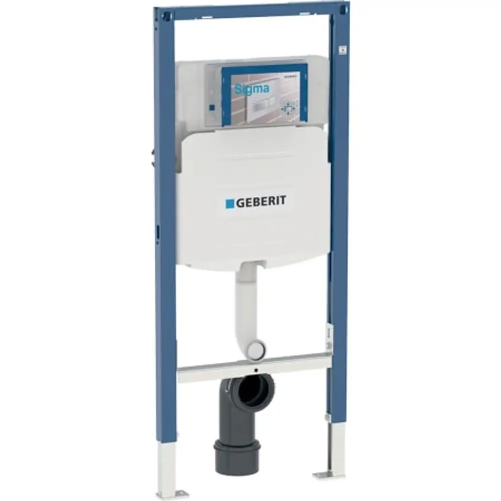Geberit Duofix Element, freistehend, zur Installation eines Stand-WCs. Mit integrierter Spülkasten-Mechanik, montiert in einem stabilen Rahmen.