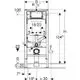 Geberit Duofix-Element für Wand-WC mit Sigma UP-Spülkasten, mit Abmessungen und Anschlüssen für Geruchsabsaugung und Abluft dargestellt. Technische Zeichnung.