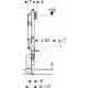 Wandmontiertes Duofix Element mit Sigma UP-Spülkasten von Geberit, inklusive Anschluss für Geruchsabsaugung und Abluftsystem. Technische Maße sind im Diagramm dargestellt.