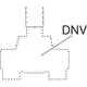 Geberit Abdeckrosette, konturiert mit integriertem DNV-Label. Das Design zeigt eine universelle Form für eine nahtlose Anpassung an Installationen.