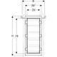 Geberit Duofix Element für Nischenablagebox, mit mehreren Einlegeböden und Maßangaben, dargestellt in einem technischen Diagramm mit den Höhen- und Breitenmaßen.