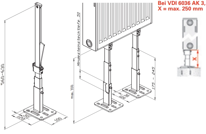 Raleo - Buderus WE-870-10 (SSPK-N) Standkonsole für besondere  Bodenaufbauten für Typ 11, 20, 21, 22, 30, 33, 7738317471