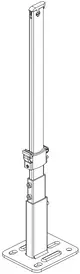Standkonsole von Buderus mit stabiler Basis, geeignet für spezifische Bodenaufbauten. Vertikales Aluminiumprofil mit Halterungen zur Montage.