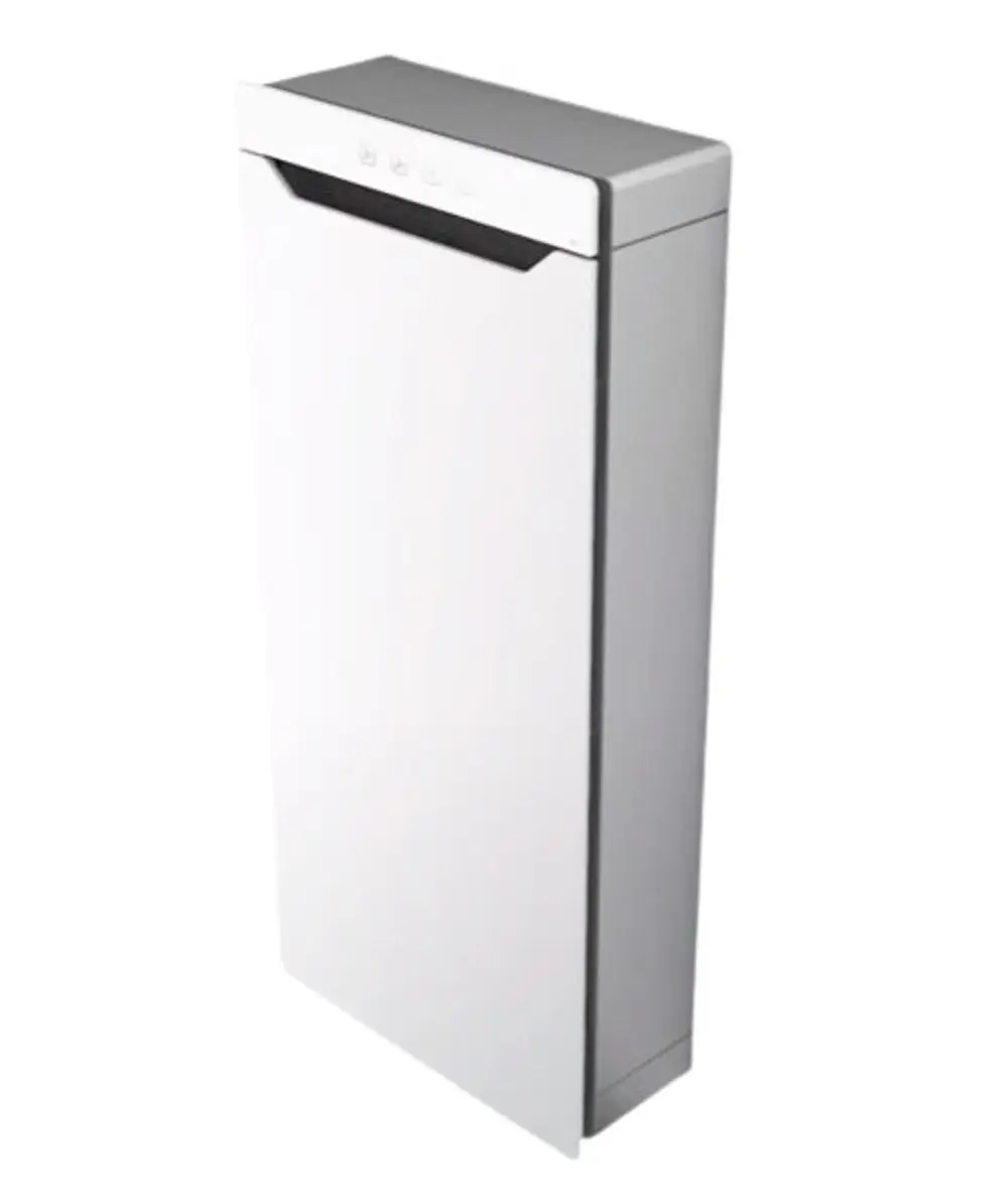 Zehnder Design-Abdeckung in Weiß, flache Form mit einer glatten Oberfläche, geeignet für Heizkörperanwendungen in modernen Innenräumen.